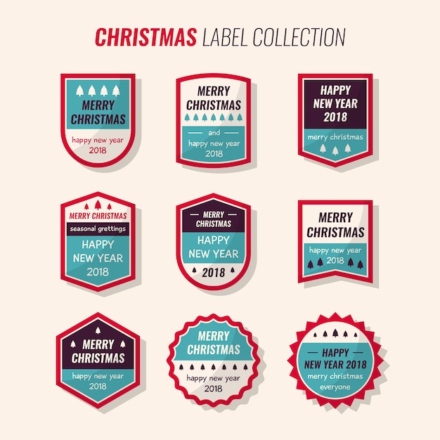 Vector kerstmislabelcollectie