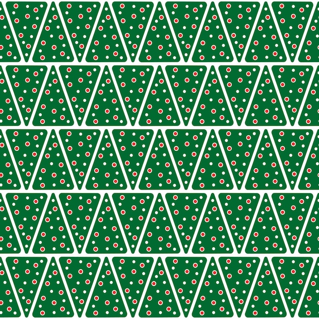 Kerstmispatroon met groene geometrische Kerstbomen