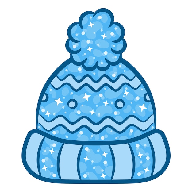 Kerstmuts sticker tekening voor de winter