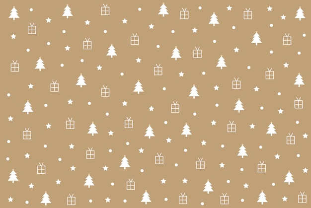 Kerstpatroon met winterornamenten ontwerp voor vakantiedecoratie inpakpapier printvector