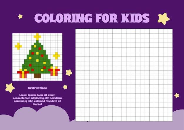 Kerstpixelkleuring voor kinderen
