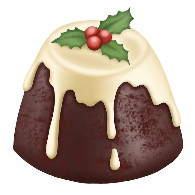 Kerstpudding met glazuur vectorillustratie