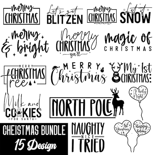 Kerstquote svg design bundle