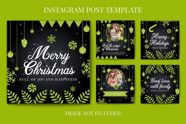 Vector kerstseizoen instagram post set collectie