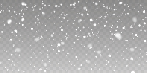 Kerstsneeuw vallende sneeuwvlokken op transparante achtergrond sneeuwval vectorillustratie