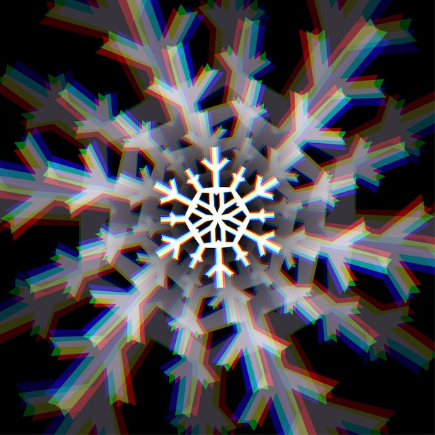 Vector kerstsneeuwvlokbord met aberraties