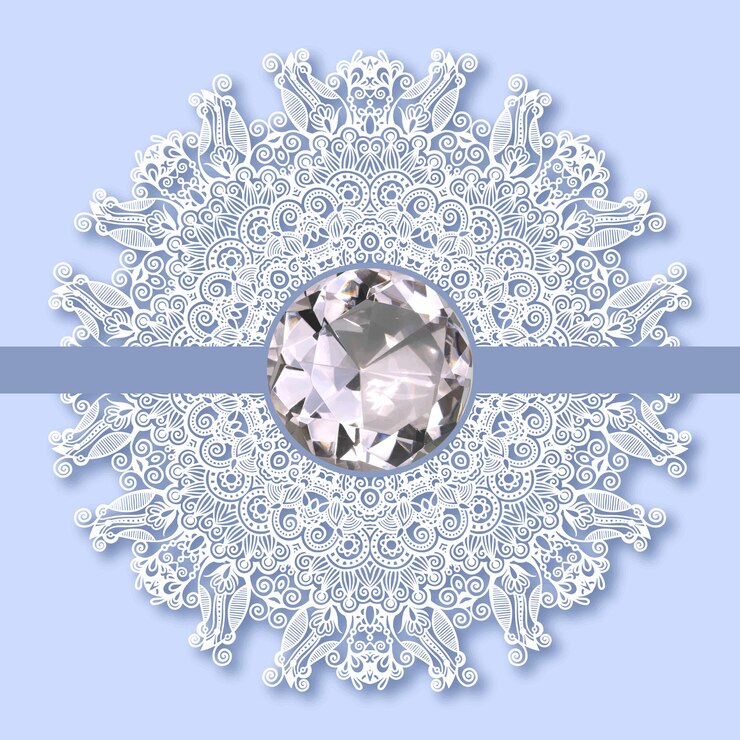 Kerstsneeuwvlokdecoratie met diamantjuweel