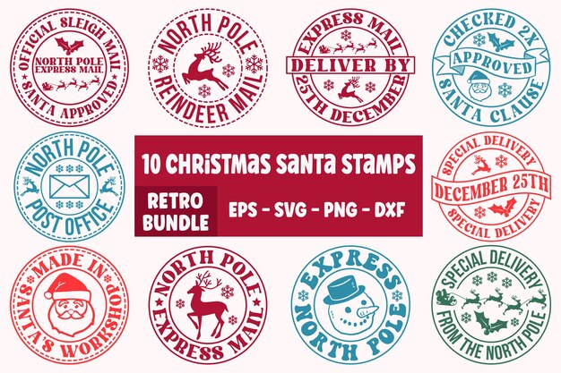 Kerststempel retro bundel