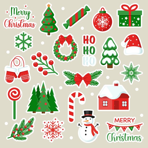 Kerststickers collectie Kerstversiering vakantiecadeaus snoep kaarsen sterbomen Ve