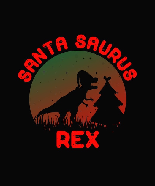 Kerstt-shirtontwerp van Santa Saurus Rex