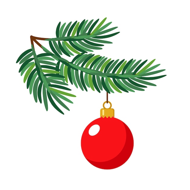 Kersttak met hangende kerstbal Moderne kerstbaldecoratie voor de kerstboom