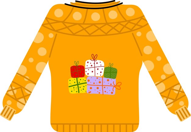 Kersttrui Slingers vlaggen etiketten bubbels linten en stickers Verzameling van Merry Christmas decoratieve pictogrammen