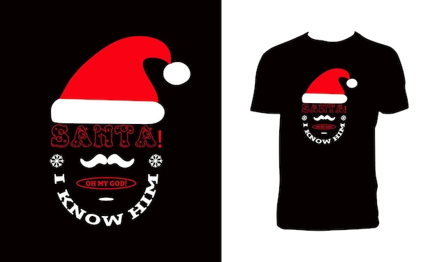 Kersttypografie en decoratief T-shirtontwerp