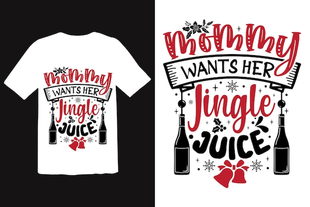 Kersttypografie, Kerstmanwijn, T-shirt Vector