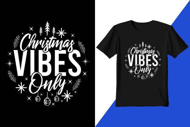 Vector kersttypografie t-shirtontwerp