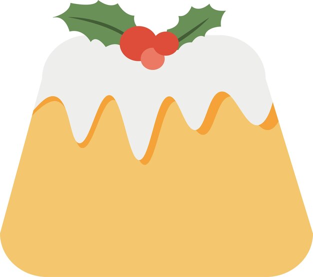 Kerstvakantie cake Xmas gebak vectorillustratie Traditionele vakantie traktaties Zoet nieuwjaar