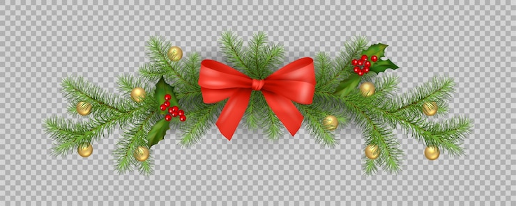 Vector kerstvakantie slinger met kerstversiering