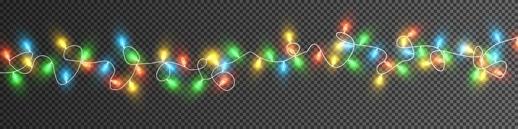 Vector kerstverlichting kleurrijke kerstslingers vector rood geel blauw en groen gloed gloeilampen op draden geïsoleerd