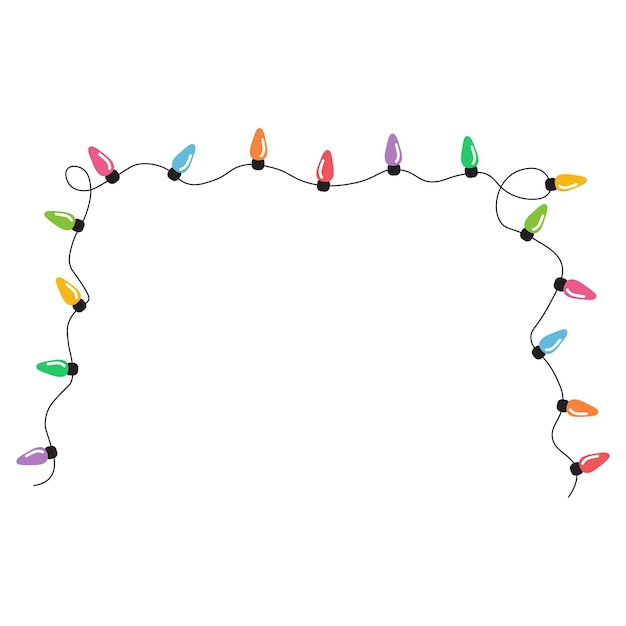 Kerstverlichting string geïsoleerd op een witte achtergrond vector