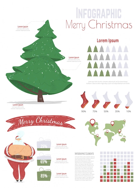 Kerstviering cartoon infographic