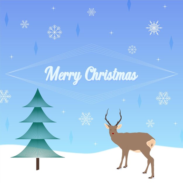 Kerstwenskaart met herten