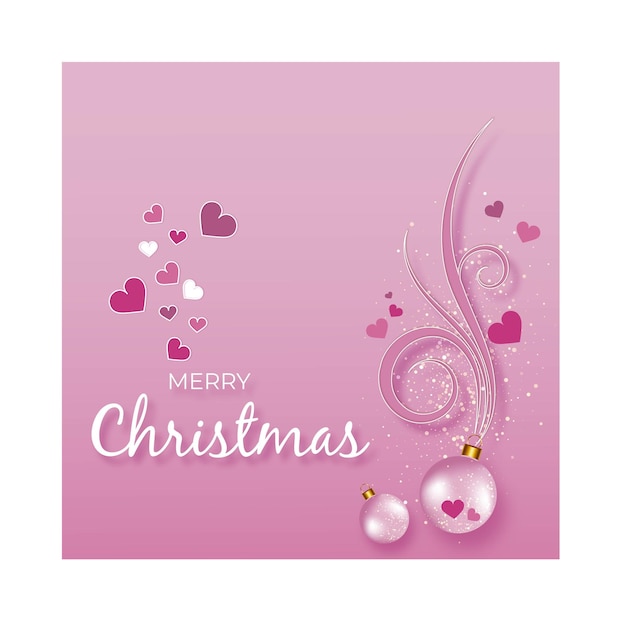Kerstwenskaart met roze achtergrond