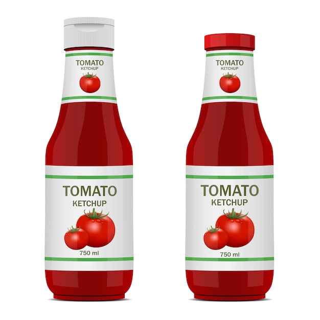 Ketchup bottle design illustration isolated on white background