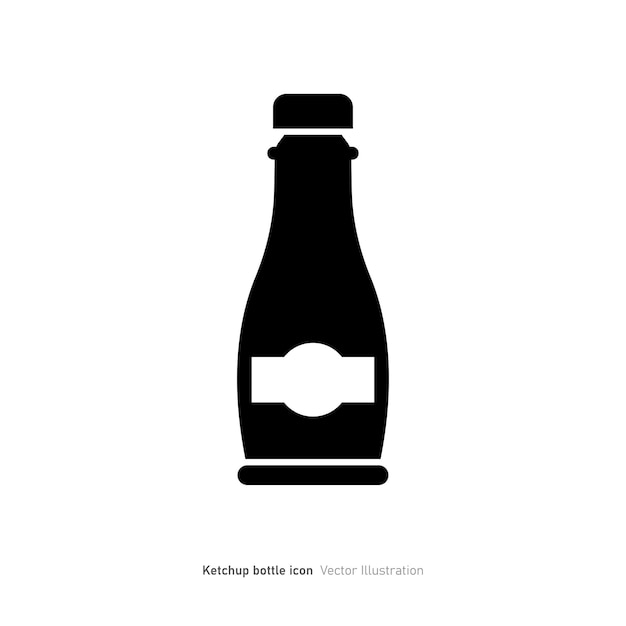 Ketchup Bottle Icon design Vector Illustration