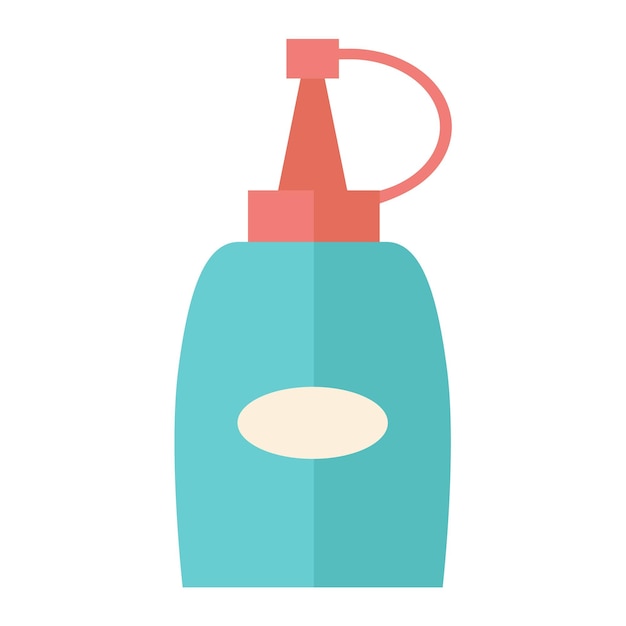 Ketchup bottle icon in flat color style