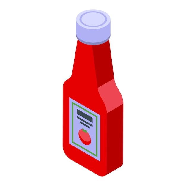 Ketchup bottle icon isometric vector Dish spicy meat