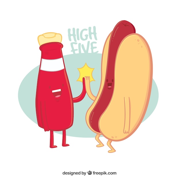 Vector ketchup en hot dog