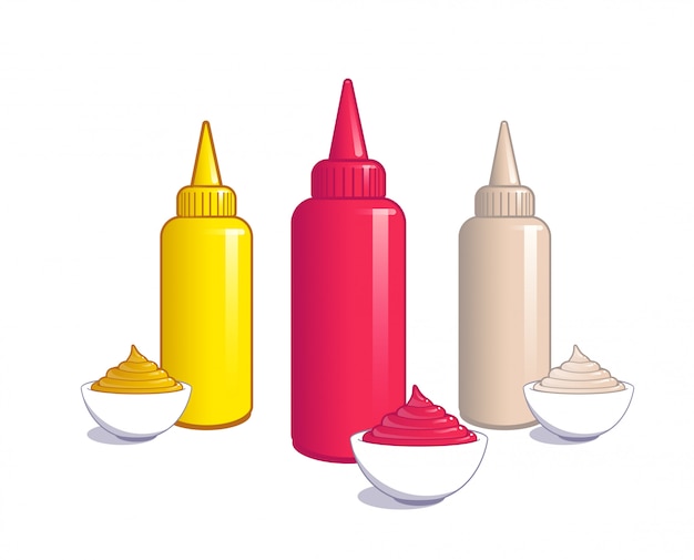 Ketchup, mustard and mayonnaise.