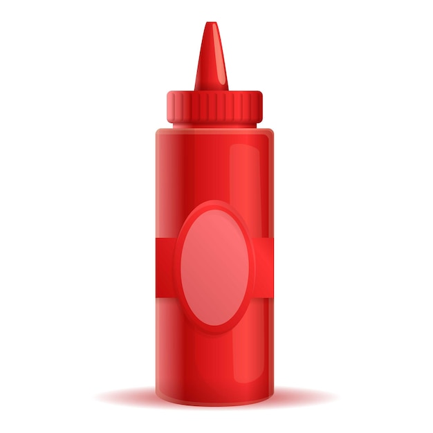 Vettore iconica di bottiglia di plastica di ketchup caricatura di icona vettoriale di bottiglie di plastica de ketchup per il web design isolata su sfondo bianco