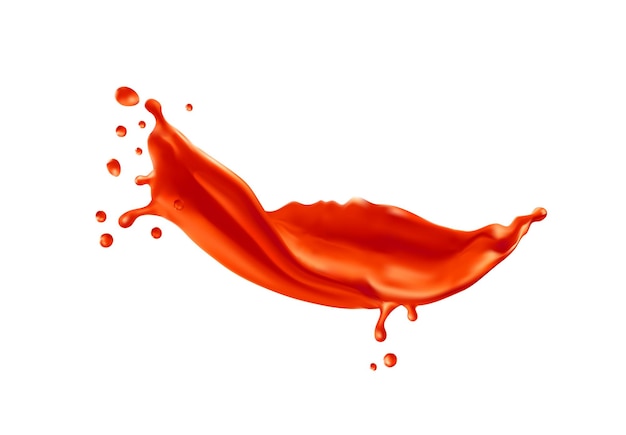 Ketchup tomato sauce red paint realistic splash