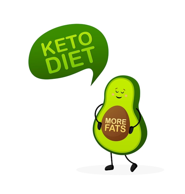 Концепция кето-диеты в мультяшном стиле Изолированная векторная иллюстрация Белый фон Хорошая диета