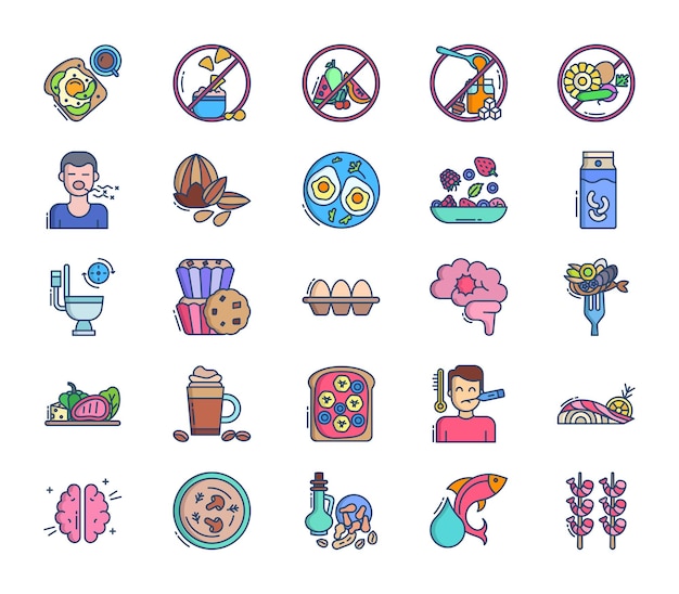 Keto Diet icon set