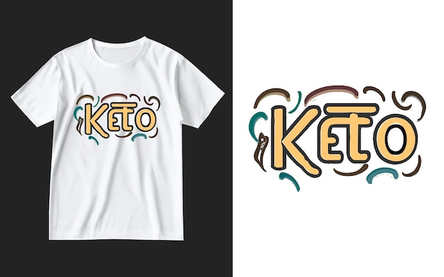 Vettore keto diet lettering typogrphy t shirt design template t-shirt dietetica cheto disegnata a mano maglietta cheto