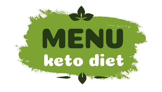 Keto diet menu nutrition vector badge