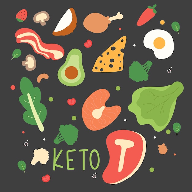 Vector keto food