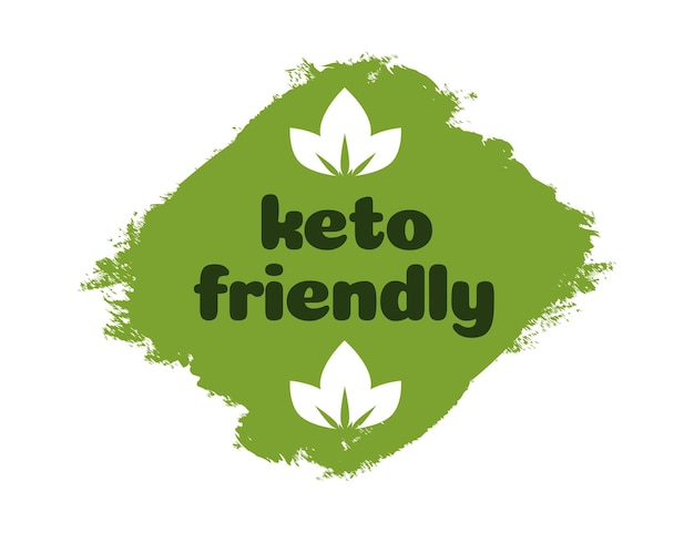 Keto friendly symbol on green organic texture