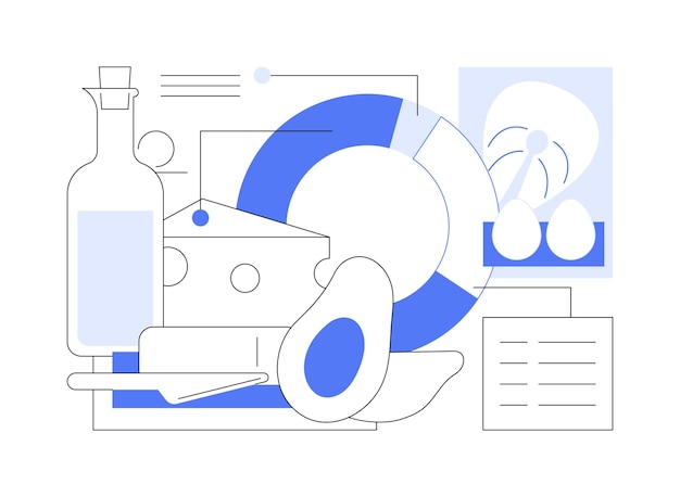Illustrazione vettoriale del concetto astratto di dieta chetogenica