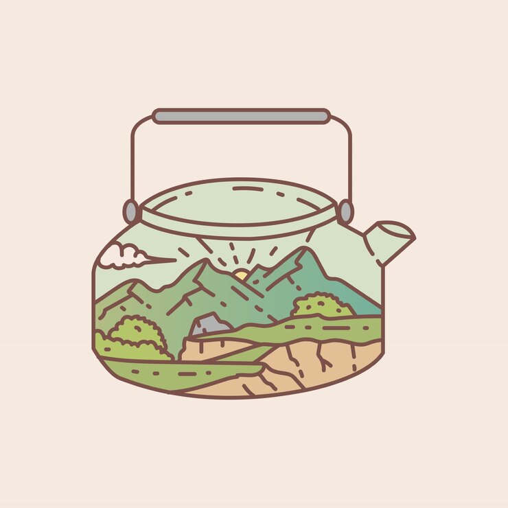 Kettle outdoor with landscape view  