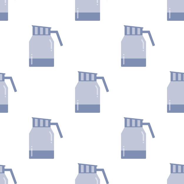 Kettle pot seamless pattern on white background