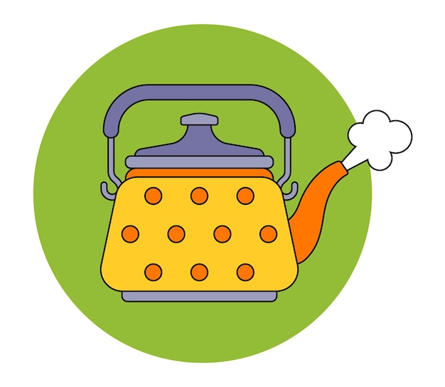 Kettle stands on a gas stove and boils water