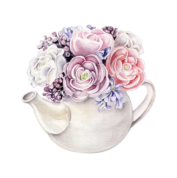 Kettle with flowers