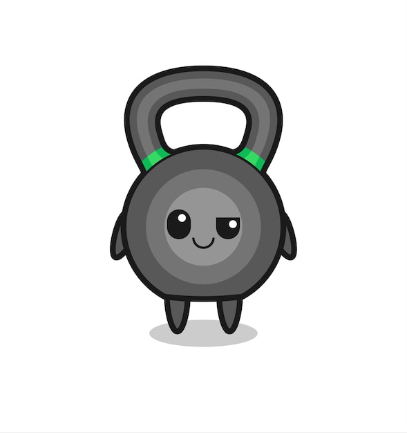 Vector kettleball-cartoon met een arrogante uitdrukking