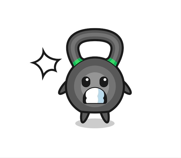 Vector kettlebell character cartoon with shocked gesture , cute style design for t shirt, sticker, logo element