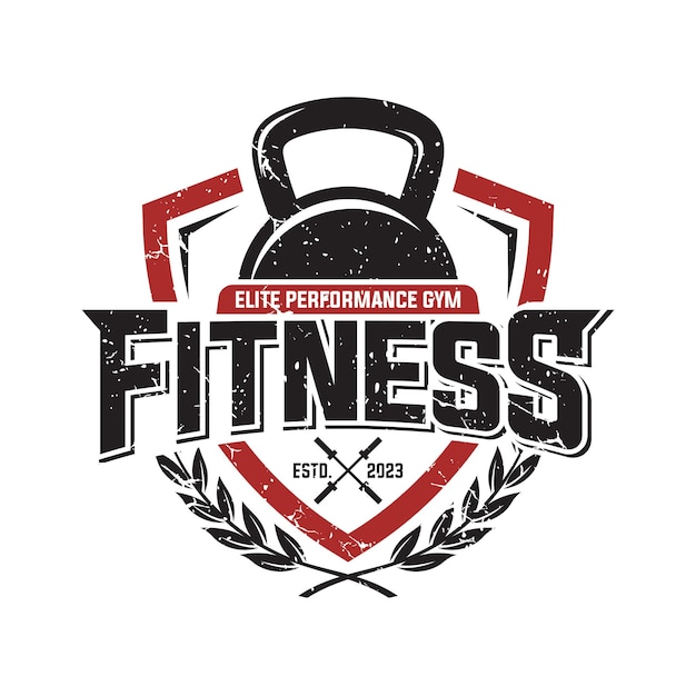 Kettlebell gym fitness logo vector template