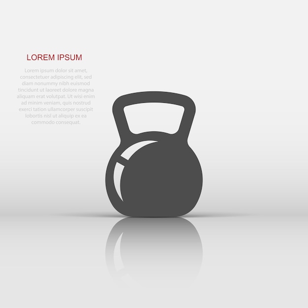 Kettlebell icon in flat style Barbell sport equipment vector illustration on white isolated background Dumbbell business concept