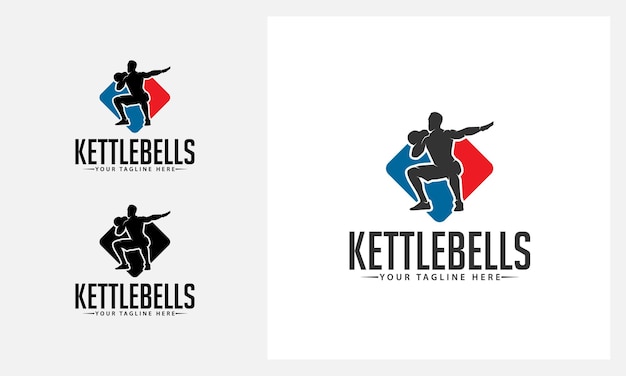 Modello di progettazione logo kettlebell